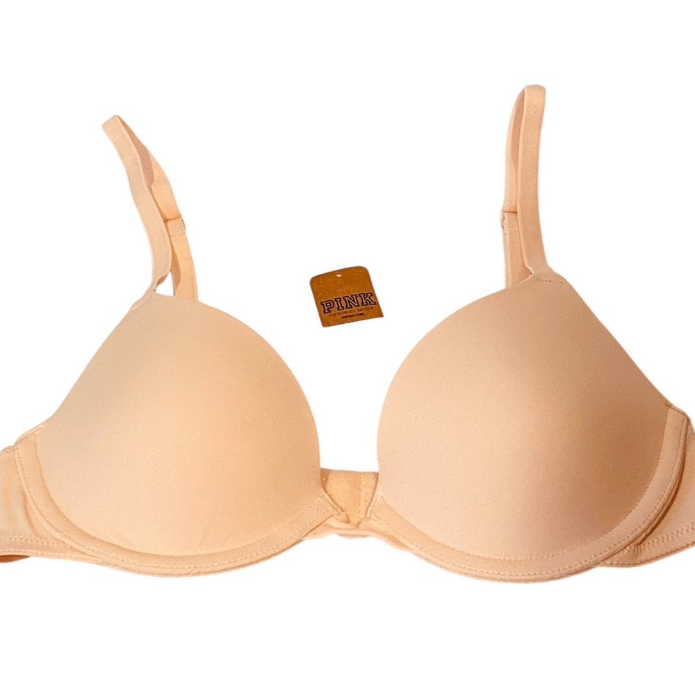 💕 Victoria's Secret PINK "Wear Everywhere" Bra. Pale pink/pink. Like new.